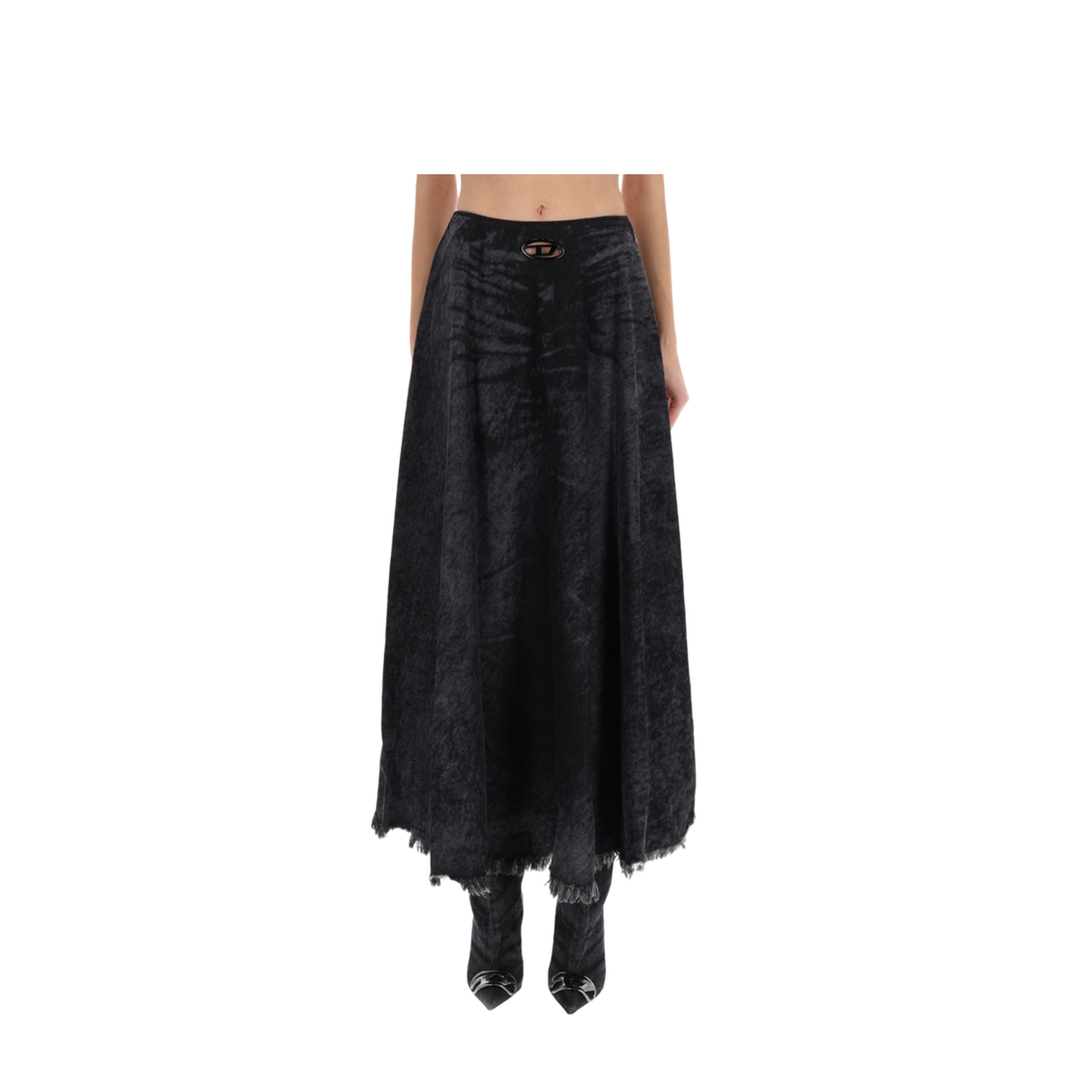 Full Skirt in Lasered Cotton-Hemp Denim - Image 1