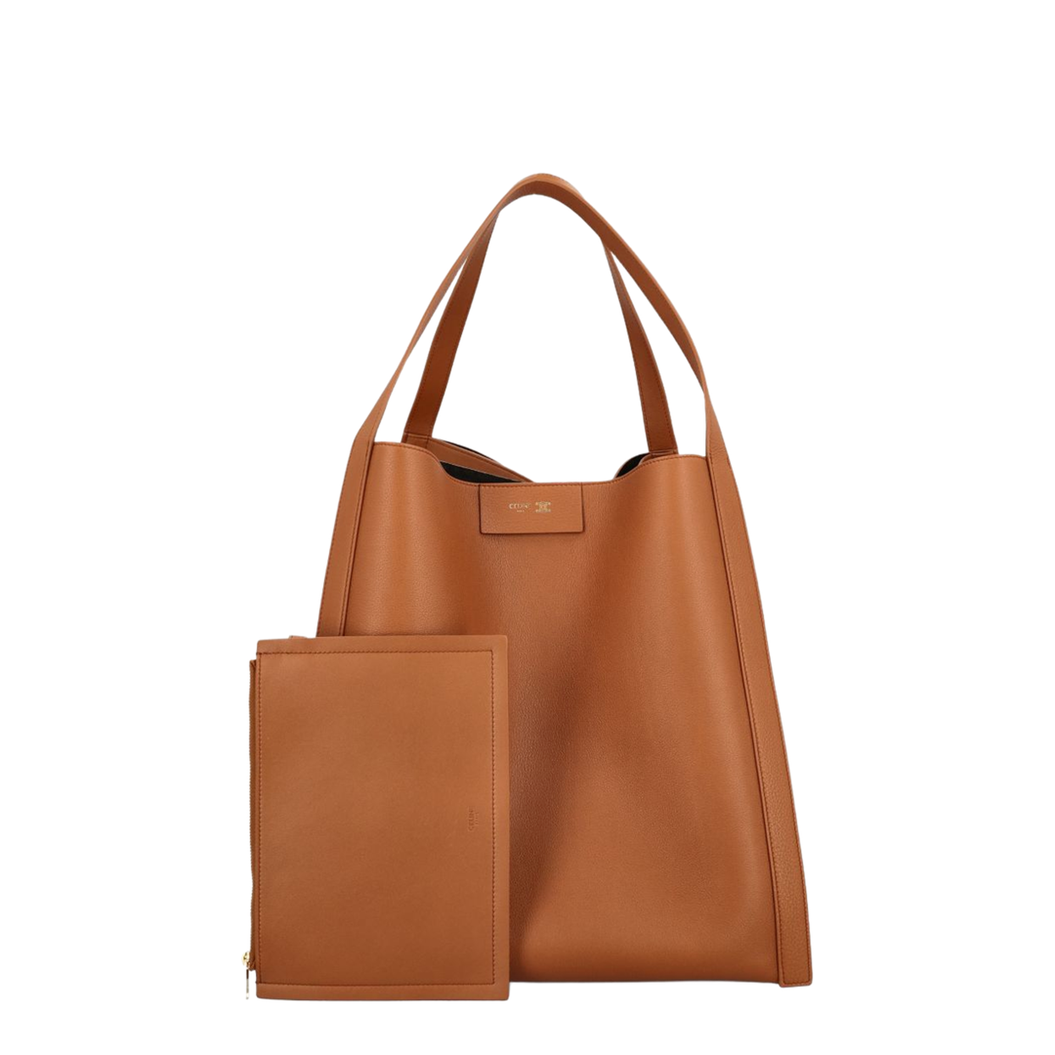 Double Cube Leather Handbag - Brown - Image 1