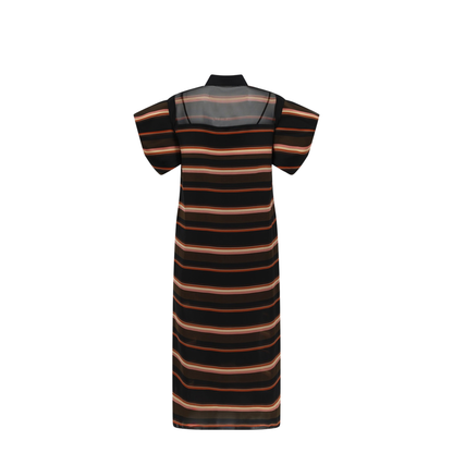 MIDI DRESS WITH HORIZONTAL STRIPE PRINT - Image 2