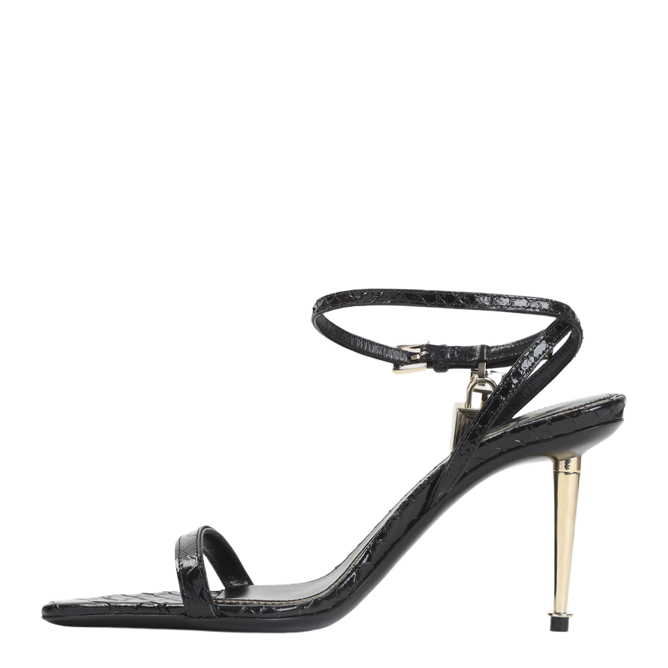 Semi Shiny Printed Python Sandals - Image 4