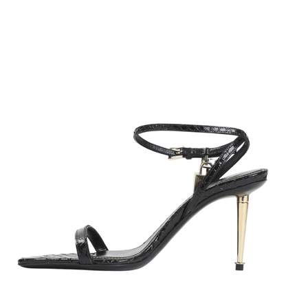 Semi Shiny Printed Python Sandals - Image 4