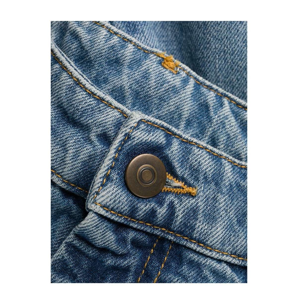 Blue Denim Regular-waisted Wide-leg Jeans - Image 3