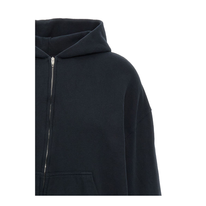 Flipped Uni Zip-up Hoodie Regular Fit in Black Faded - Image 4