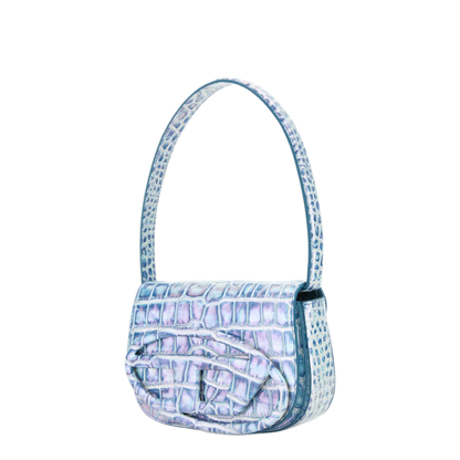 1DR Shoulder Bag Medium Polyurethane - Clear Blue - Image 2
