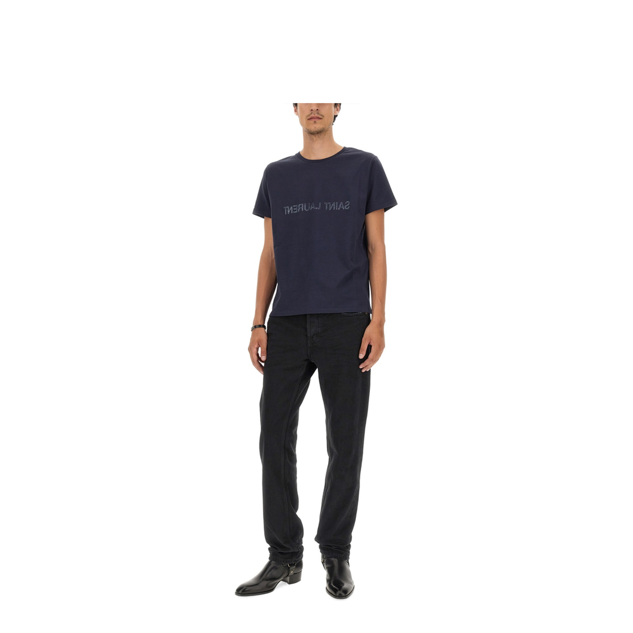 Navy Blue Cotton T-Shirt - Image 2