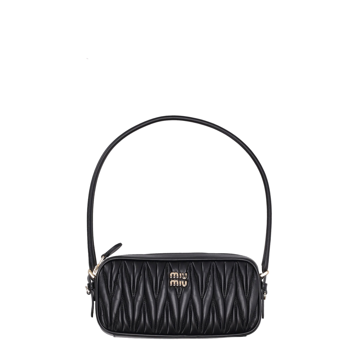 Black Matelassé Nappa Leather Pouch - Image 1