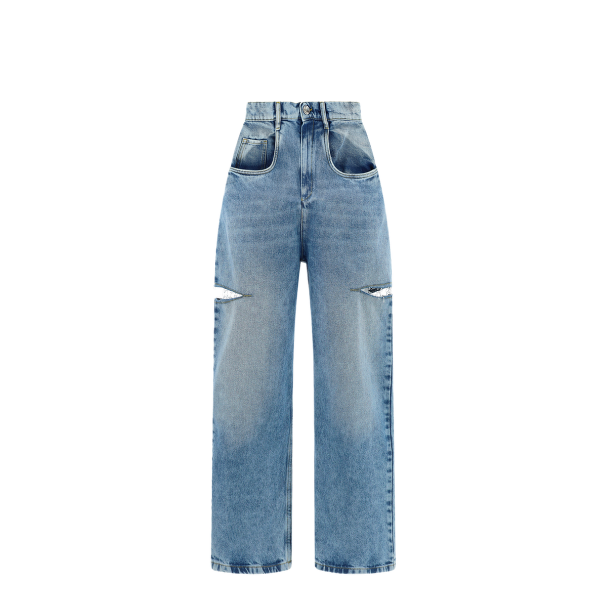Denim Jeans with Slash Details - Image 1