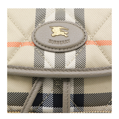 Horseshoe Mini Quilted Polyamide Backpack - Sand Beige - Image 7