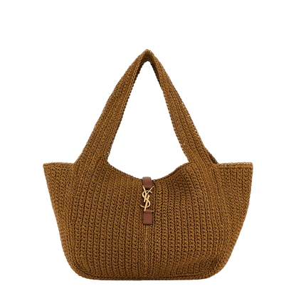 Le 5 à 7 Cord and Leather Tote Bags - Brown - Image 3