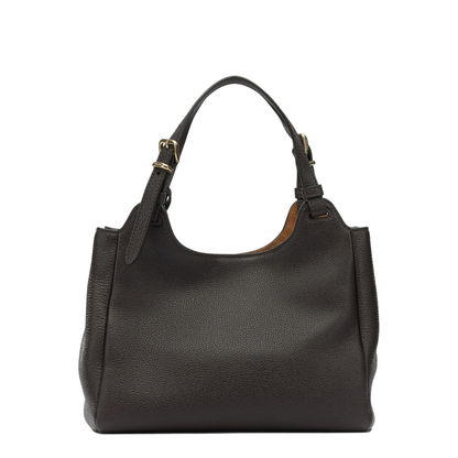 Medium Calfskin Handbag - Dark Brown/Papaya - Image 3