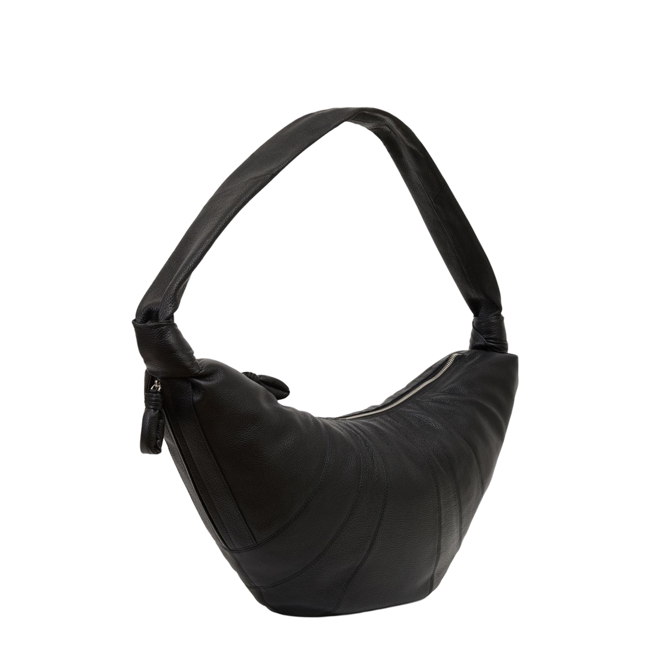 Croissant Bag Large Leather Shoulder Bag - Black - Image 4