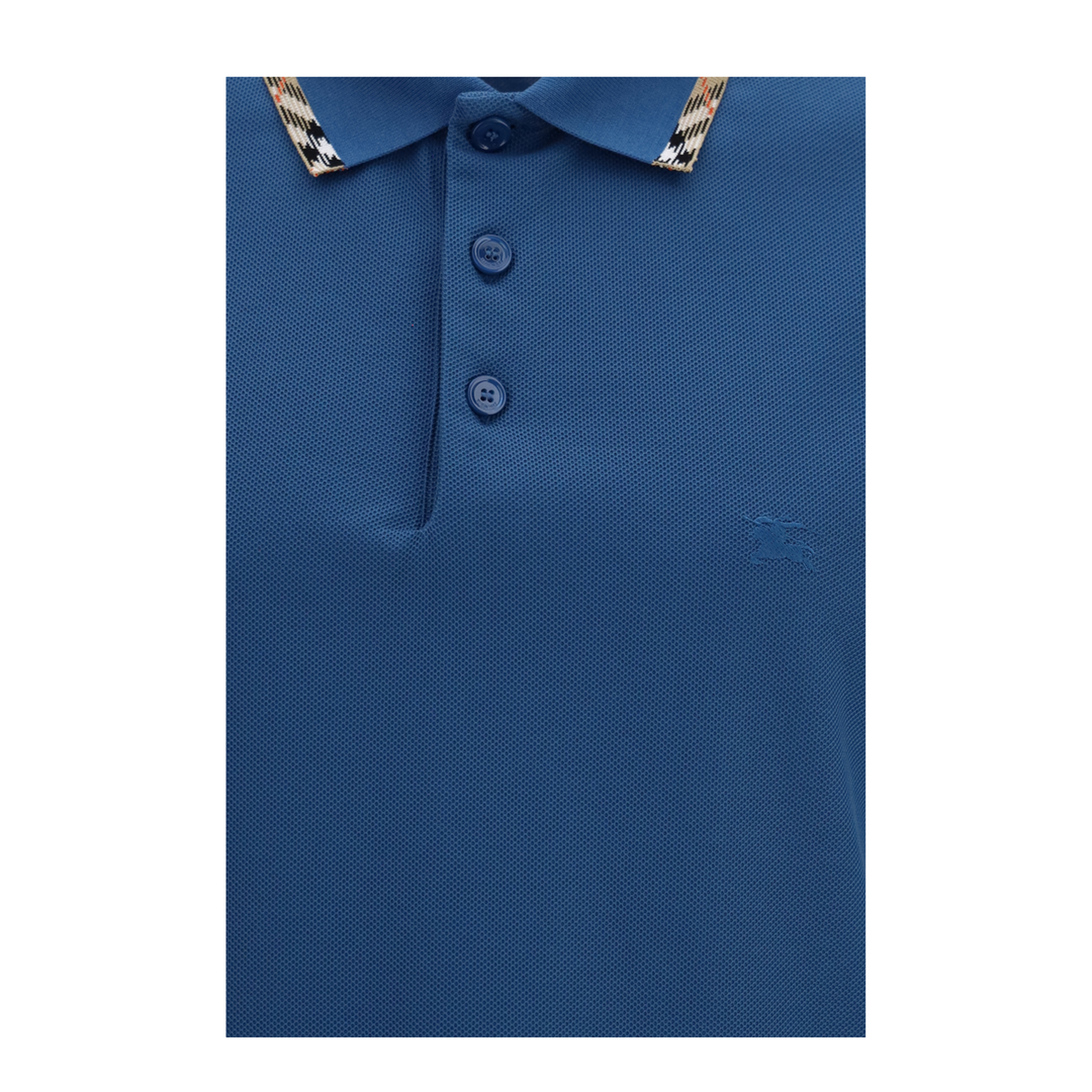 Cotton Polo with Check Trims - Image 3