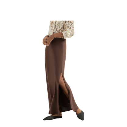 Brown Viscose Blend Skirt - Image 3