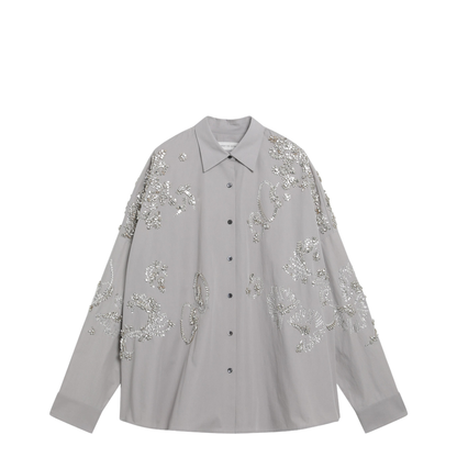 Grey Shirt With Sequin Embroidery - Image 1