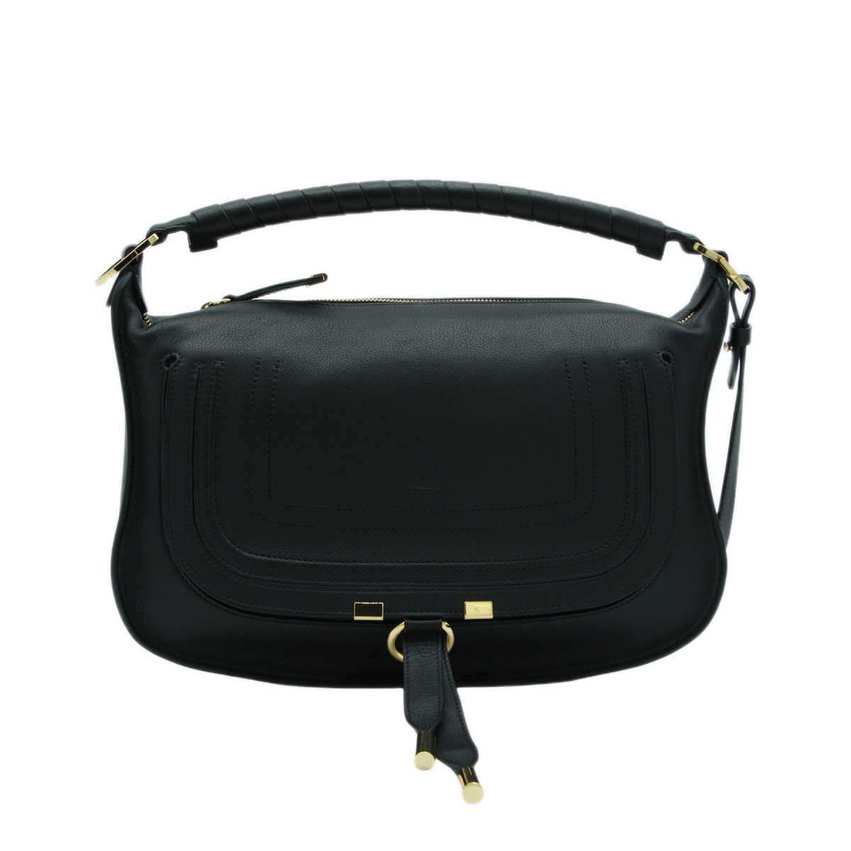 Marcie Small Calfskin Shoulder Bag - Black - Image 2