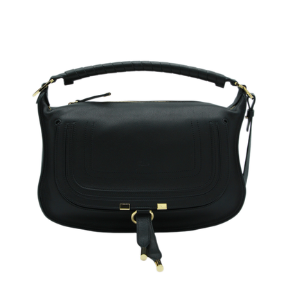 Marcie Small Calfskin Shoulder Bag - Black - Image 2