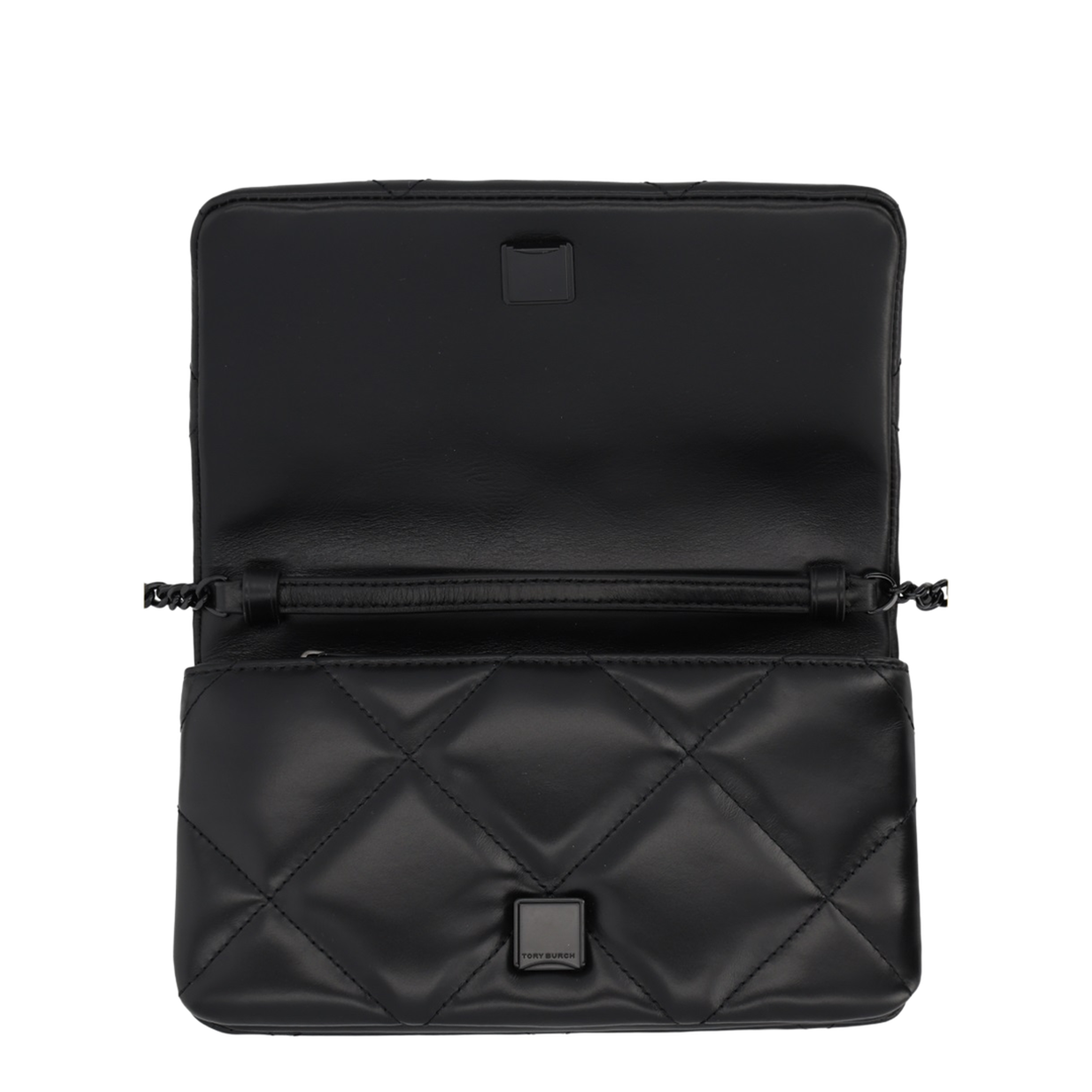 Black Kira Diamond Quilt Wallet on Chain - Image 4