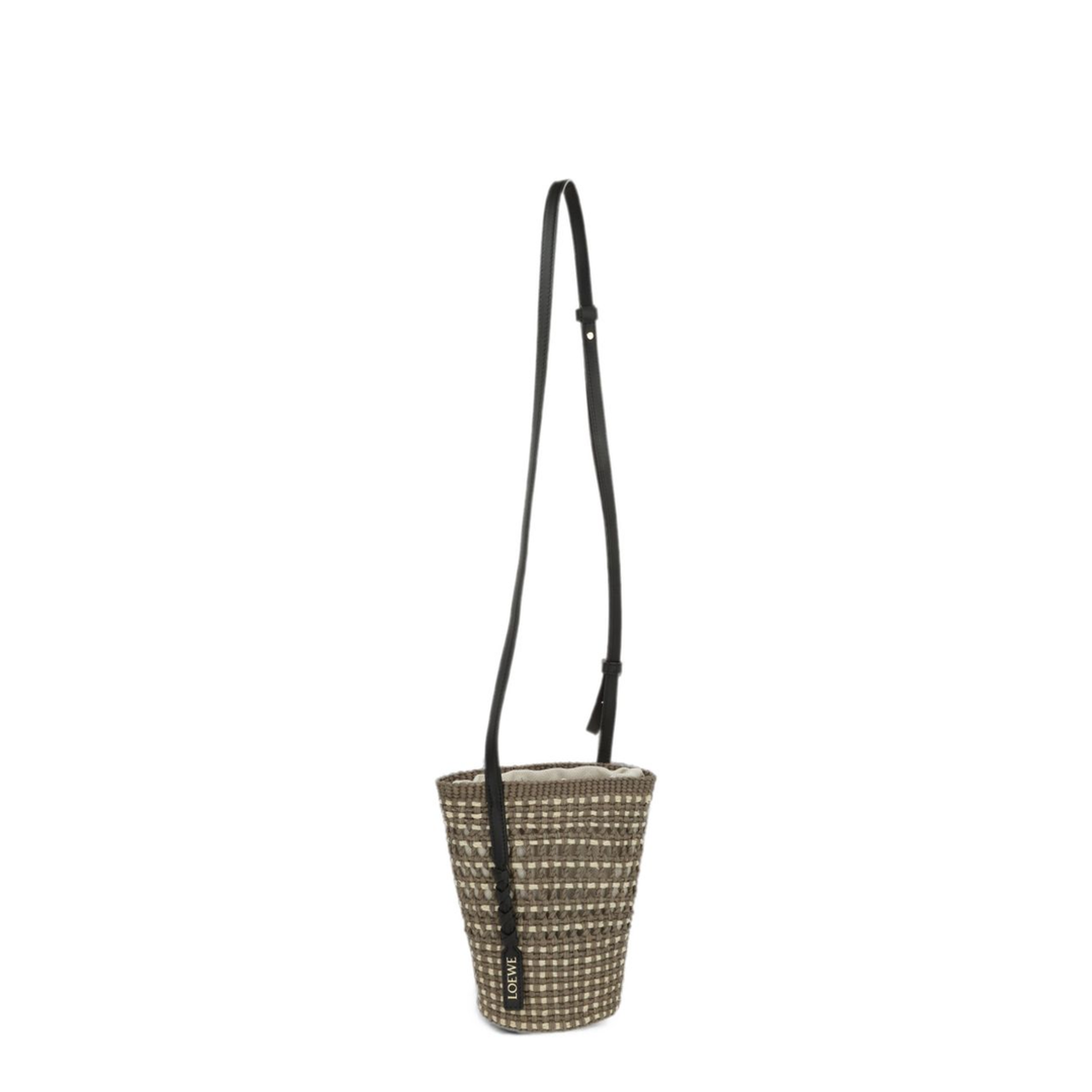 Braid Pocket Iraca Palm Crossbody Bag - Khaki/Natural - Image 2