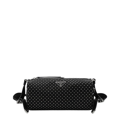 Black Re-Nylon Shoulder Bag with Studs - Image 1