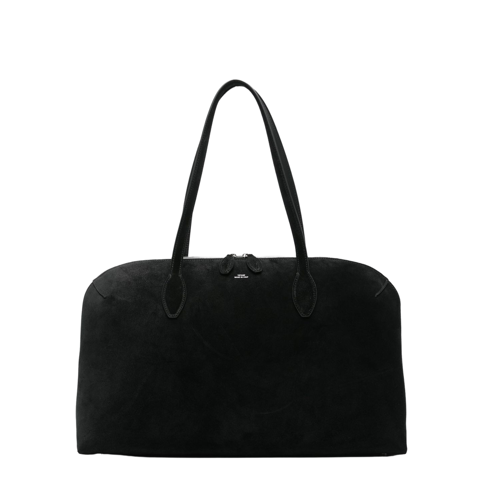 Suede Leather Tote Bag in Black - Image 1