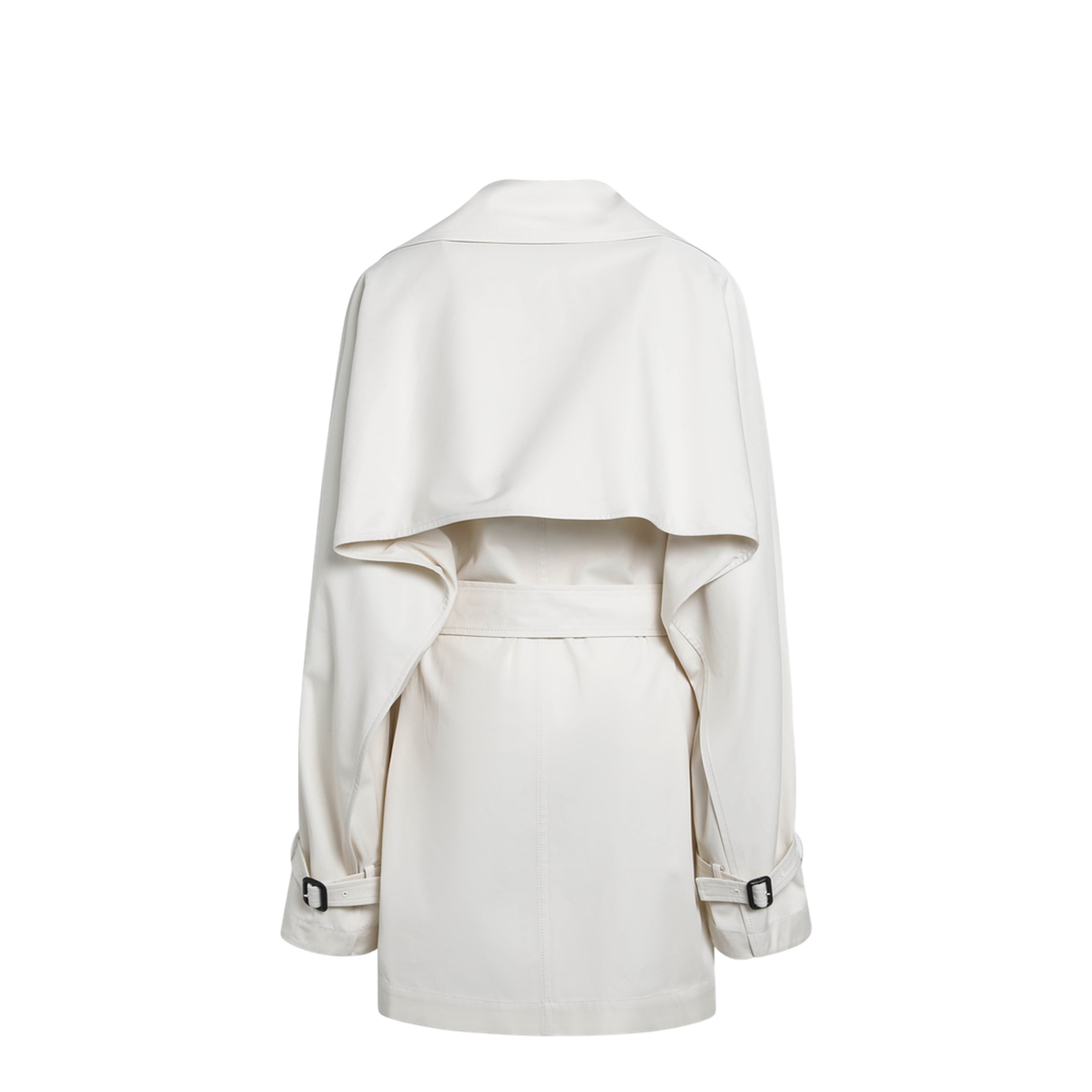 Ivory Double-Breasted Cotton Trench Coat - Image 2