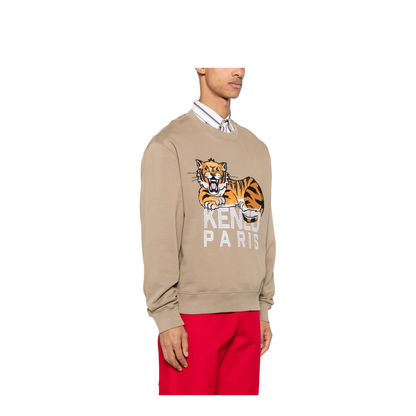 Happy Tiger Embroidered Sweatshirt in Cotton - Image 3