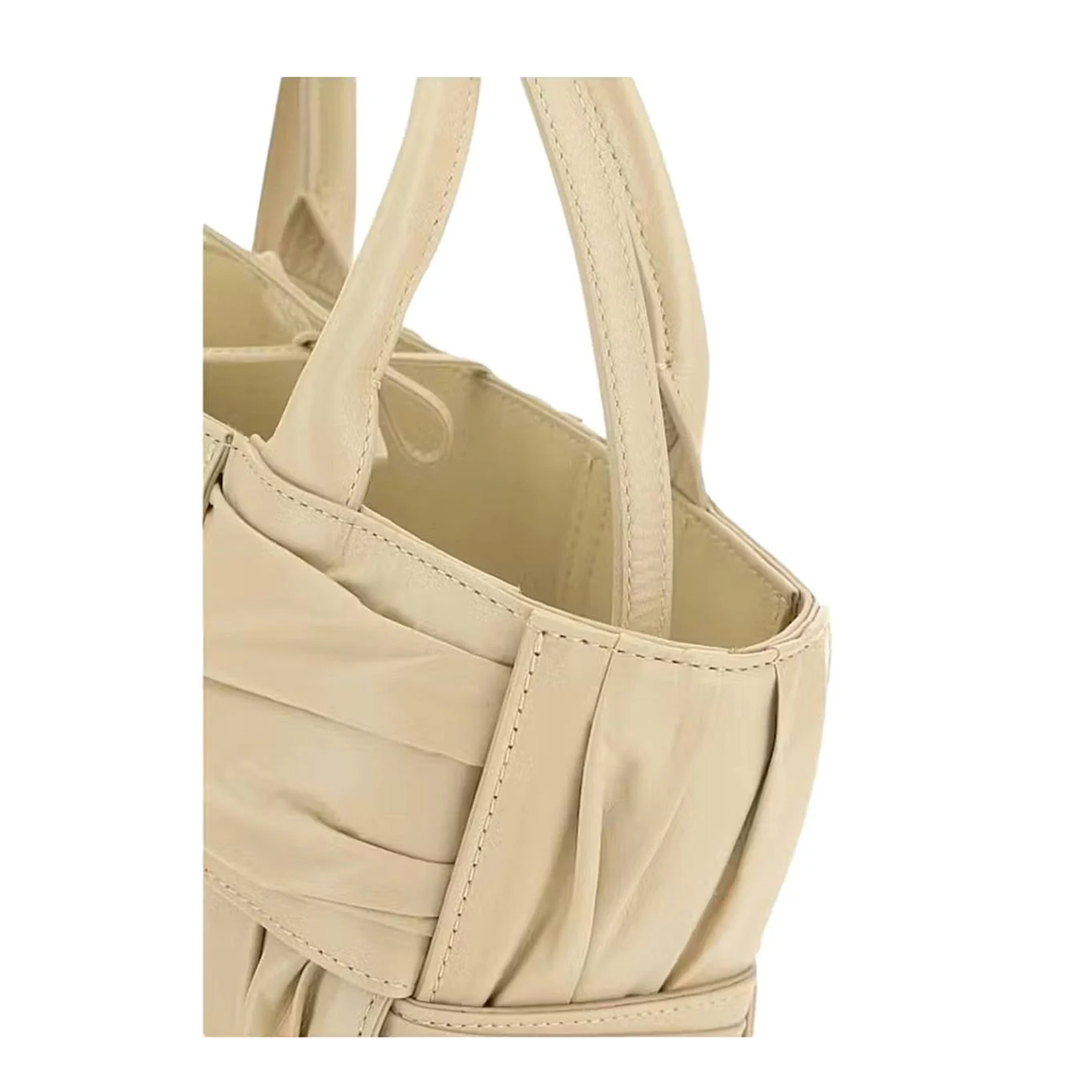 Arco Leather Tote Bag Beige - Image 3