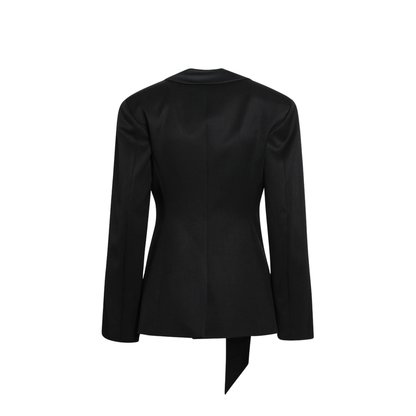 Black Virgin Wool Tuxedo Jacket with Satin Lapels - Image 2