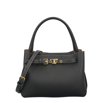 T Timeless Mini Calfskin Leather Top-Handle Bag - Black - Image 1