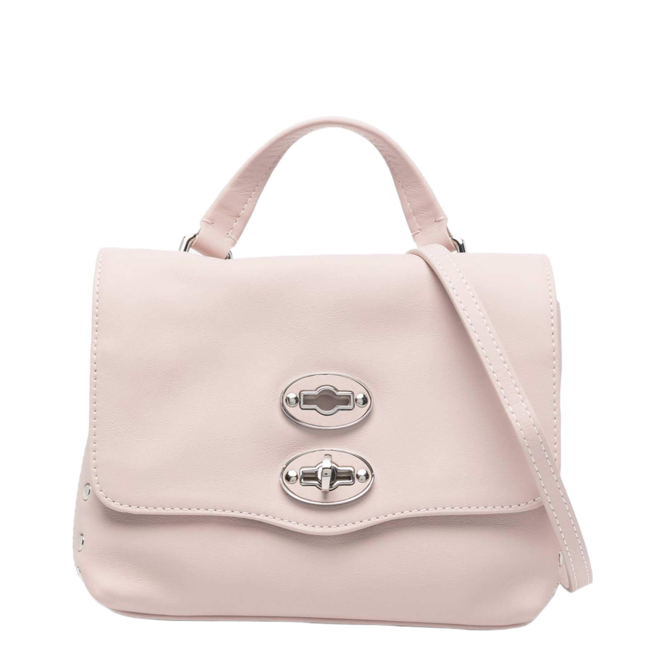 Postina Baby Saeta Leather Top-Handle Bag - Pale Pink - Image 1