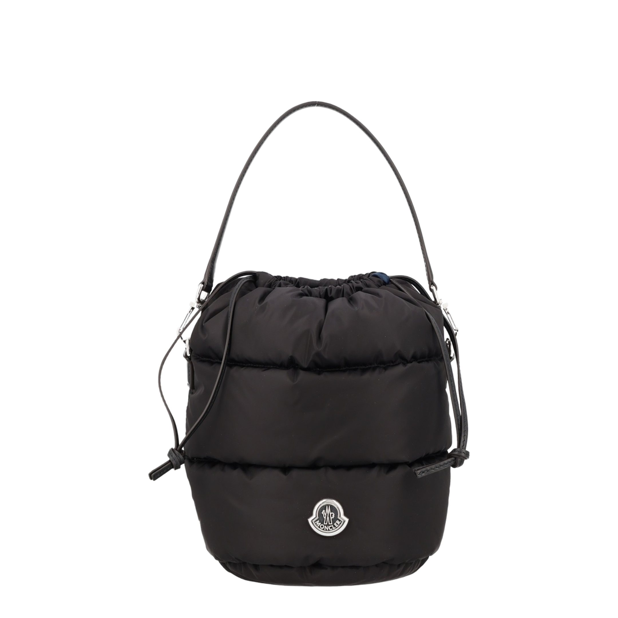 Black Handbag with Drawstring Closure - Image 1
