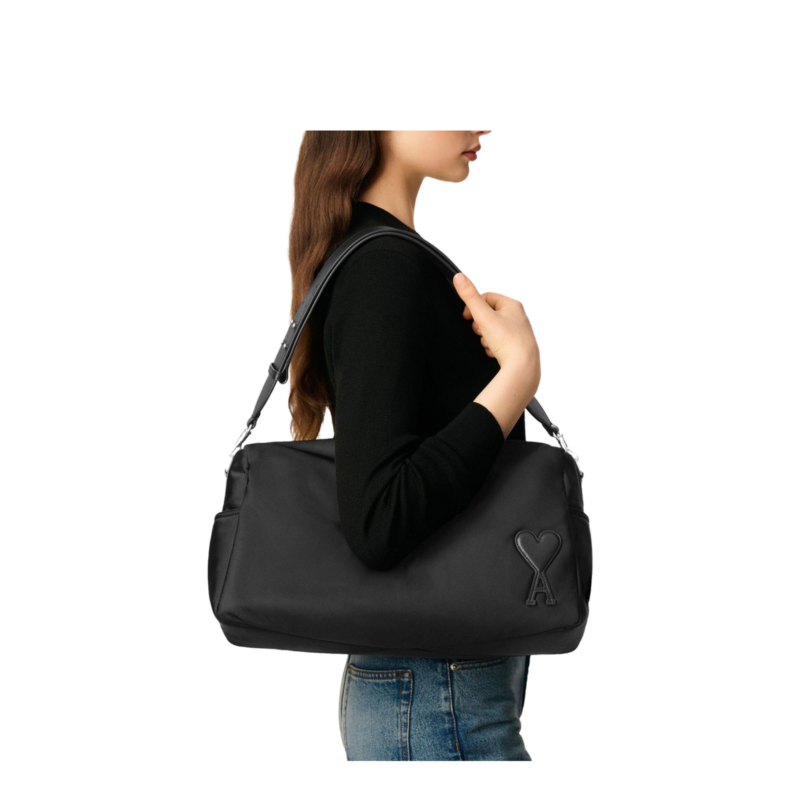 Black Nylon Canvas Large Marcel Backpack - Image 5