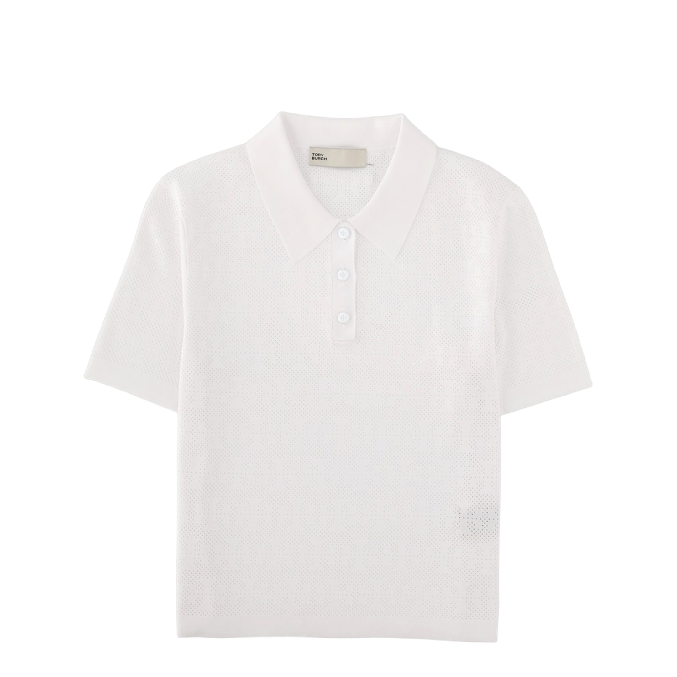 Pointelle Viscose Polo Shirt - Image 1
