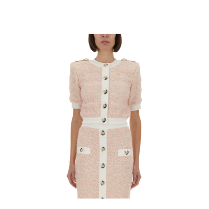 Short-Sleeved Knit Cardigan - Image 1