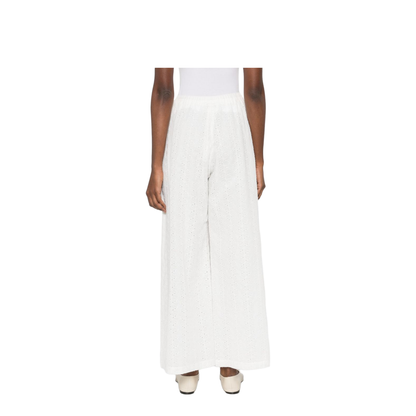 Flared Muslin Trousers With Broderie Anglaise Embroidery Crystal - Image 4