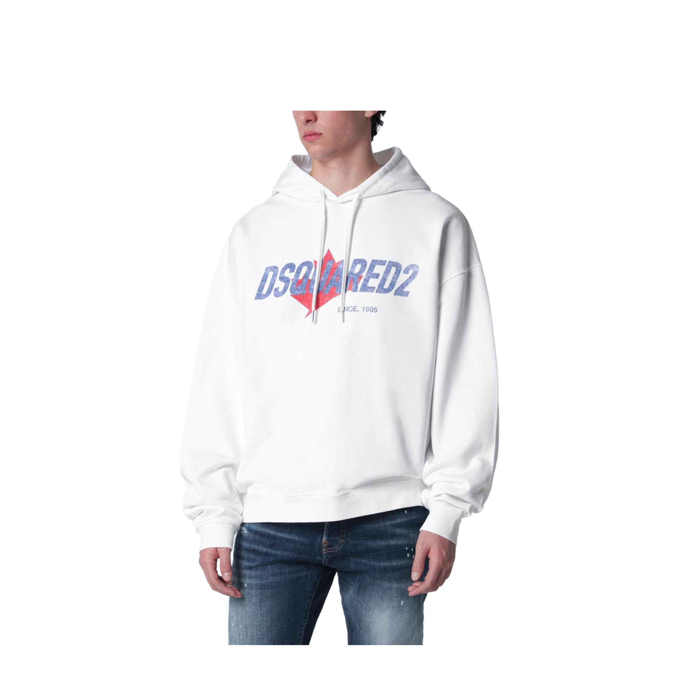 White Relaxed-Fit Sweatshirt with Logo Print - Image 1