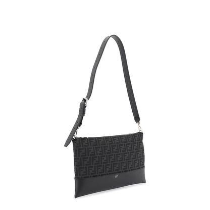 FF Jacquard
Black Leather Crossbody Bag - Image 3