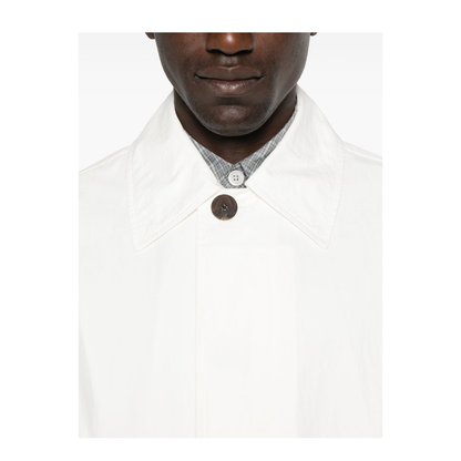 Nylon And Cotton Blend Coat In White - Image 2