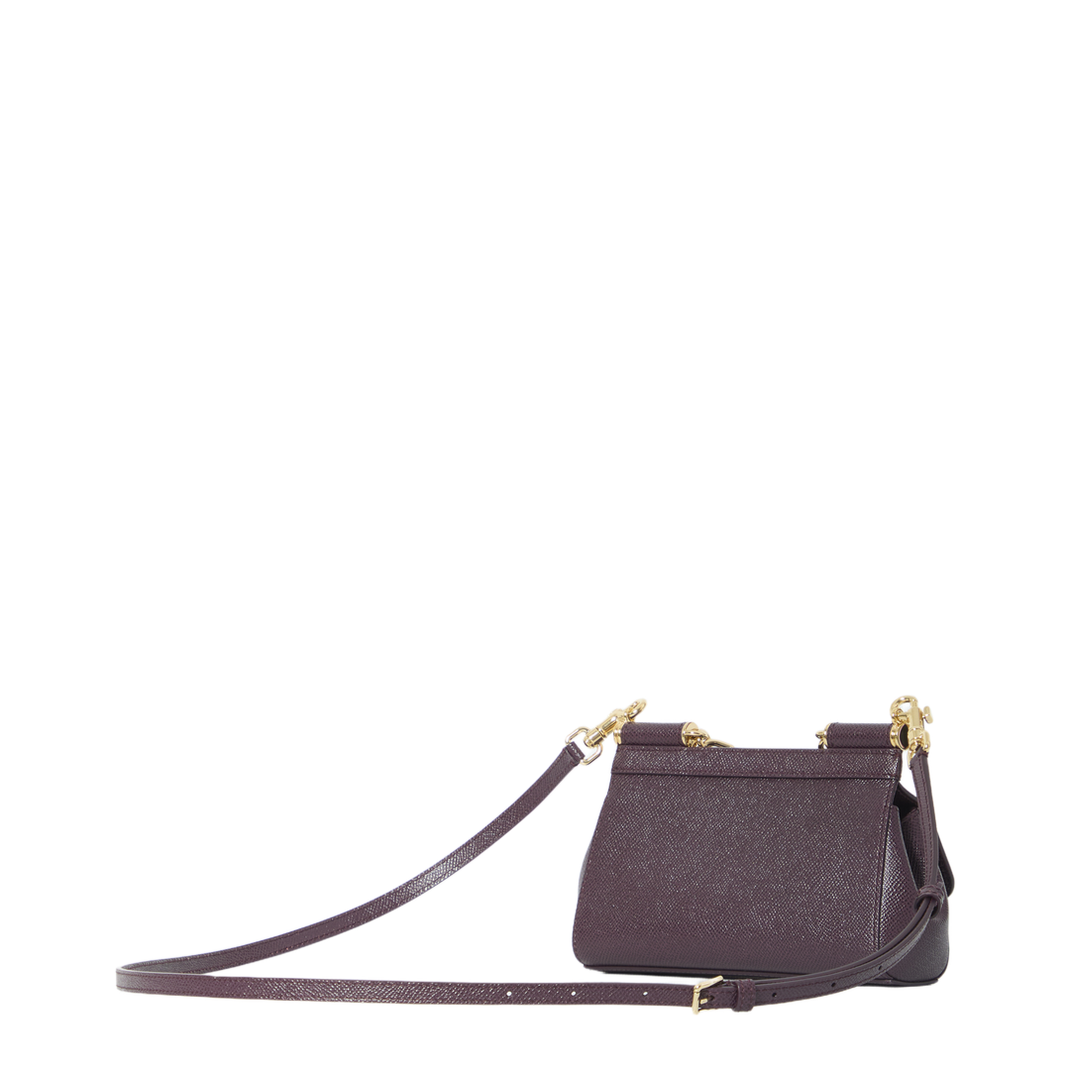 Sicily Mini Dauphine Calfskin Top-Handle Bag - Burgundy - Image 2
