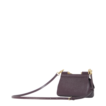 Sicily Mini Dauphine Calfskin Top-Handle Bag - Burgundy - Image 2