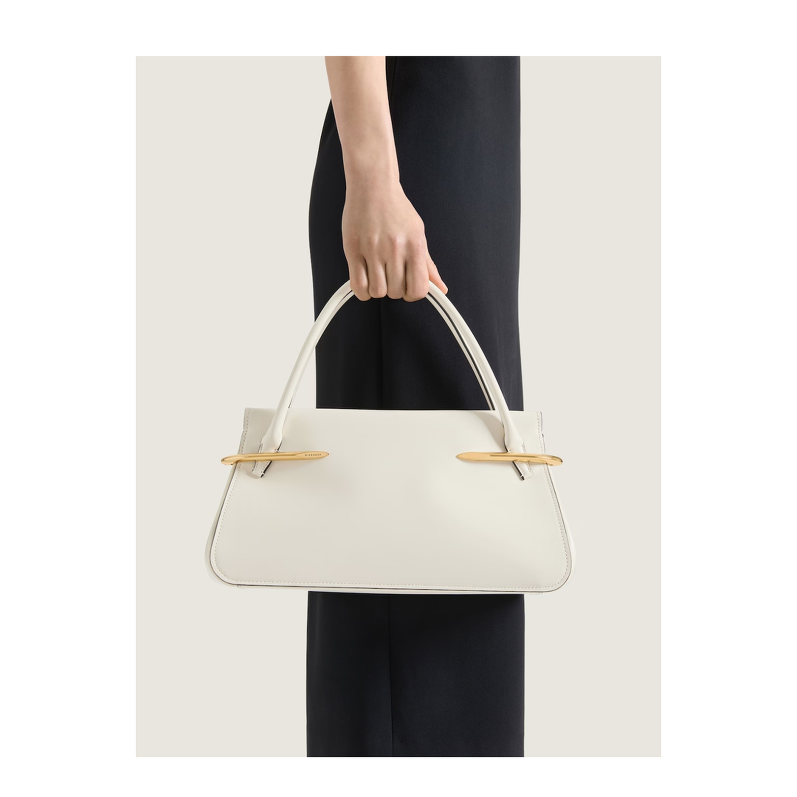 Pinch Medium Hand Bag Leather Ivory - Image 4