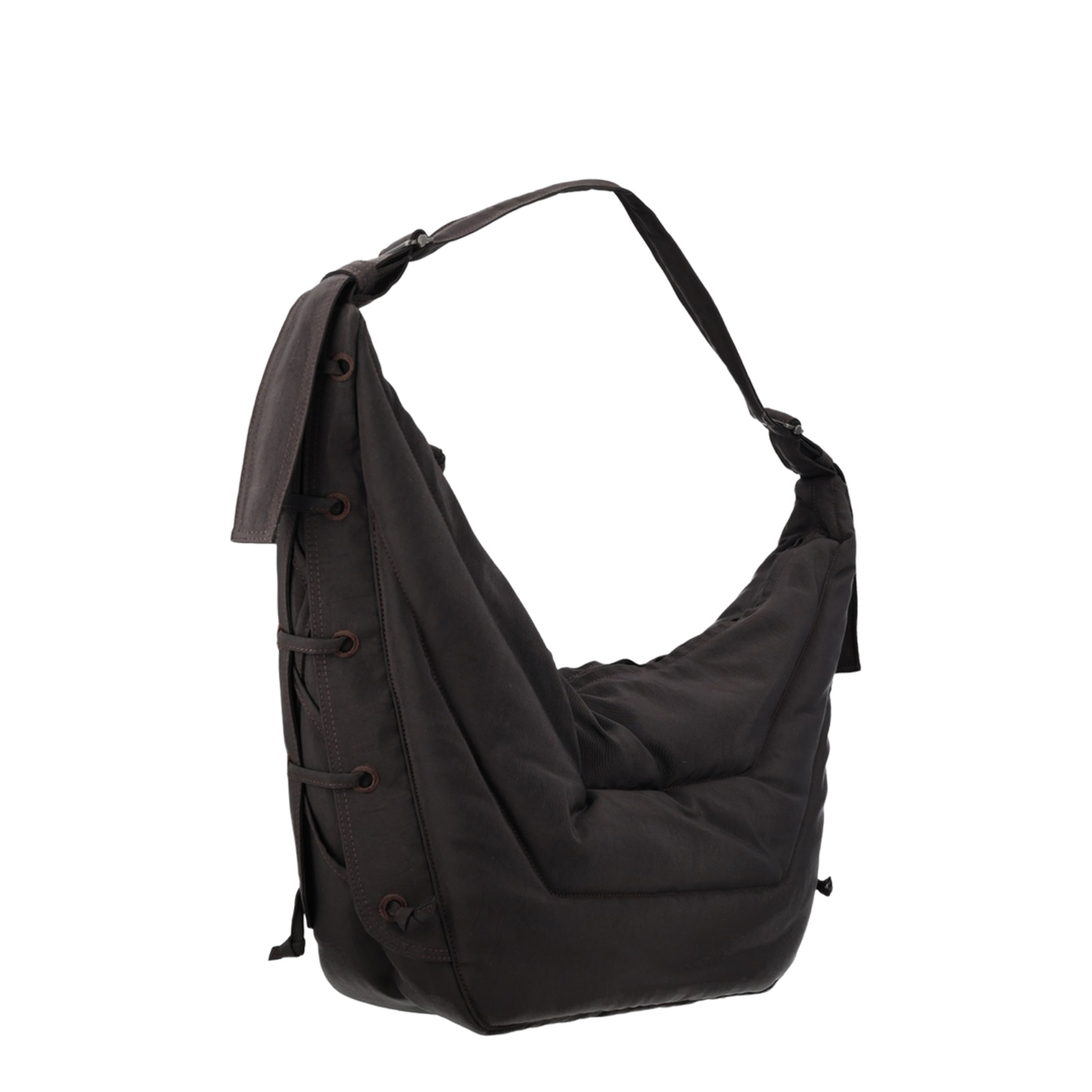 Soft Game Bag Large Nylon Canvas Shoulder Bag - Dark Chocolate - Image 3