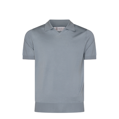 Polo Shirt Silk Nylon Blue - Image 1