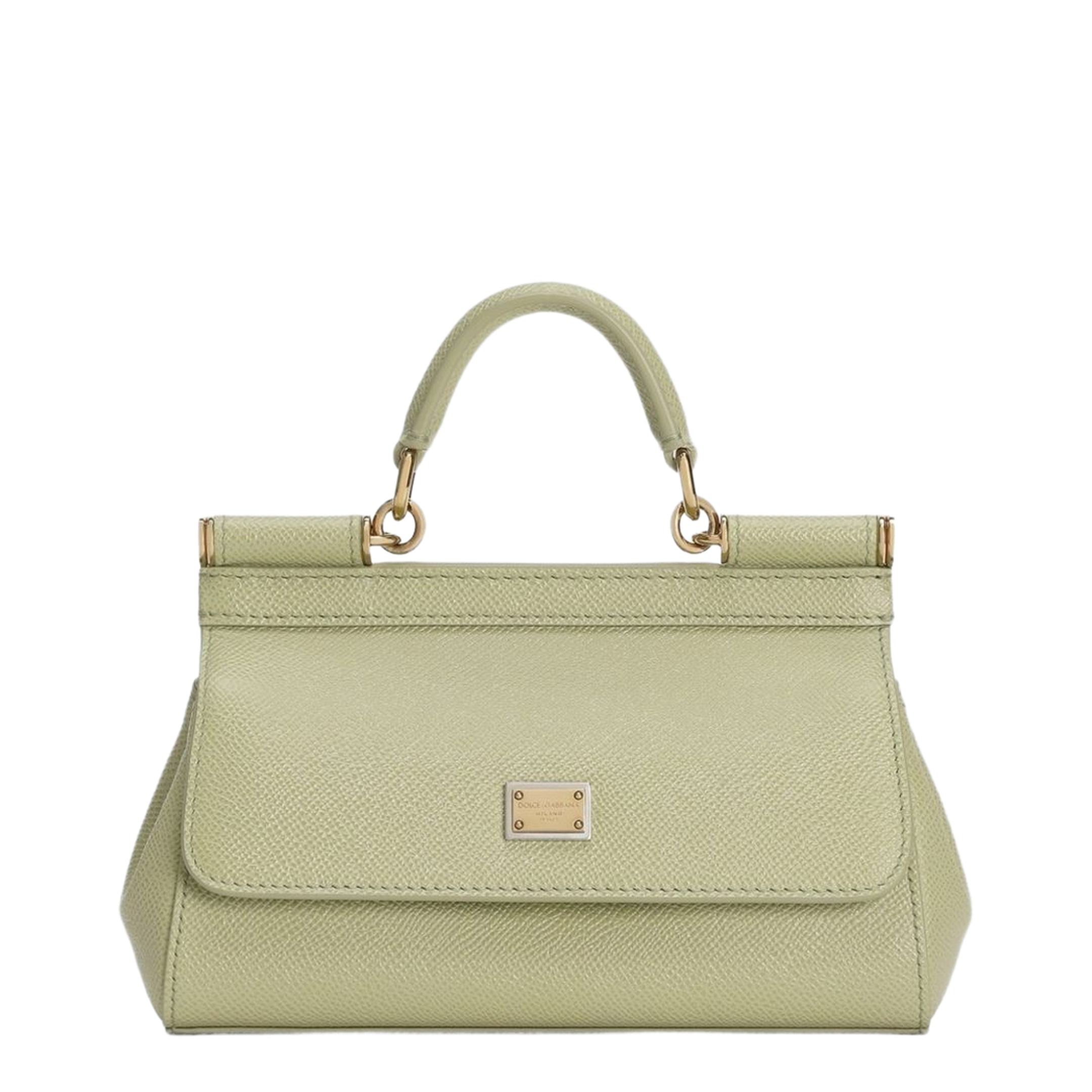 Sicily Small Top Handle Bag In Sage Green - Image 1