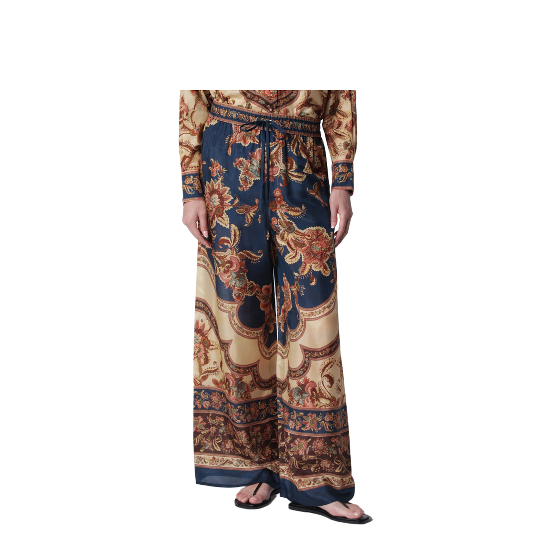 Aster Navy Jacobean Trousers - Image 1