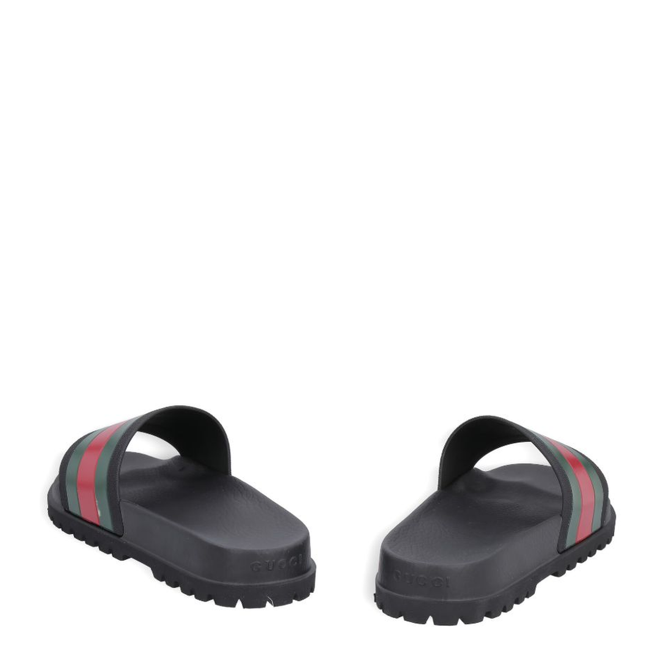 Black Rubber Web Slide Sandal - Image 3