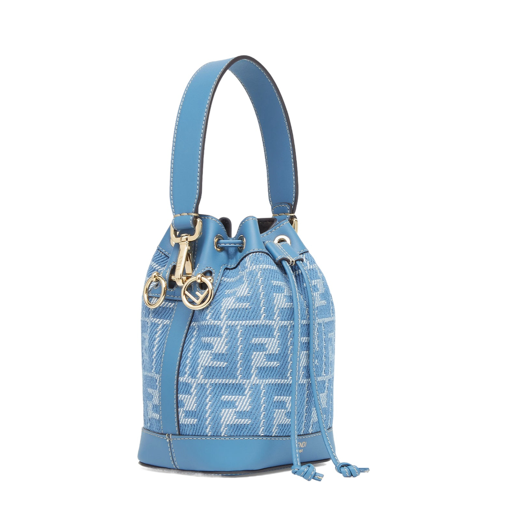 Mon Tresor Leather Bucket Bags - Pastel Blue - Image 2