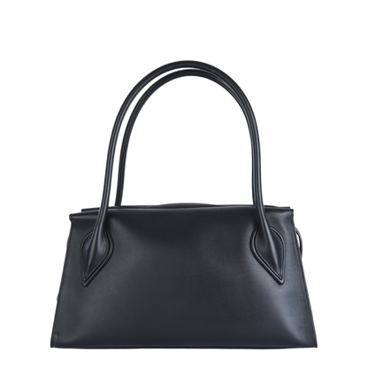 Venus Medium Calf Leather Shoulder Bag - Black - Image 5