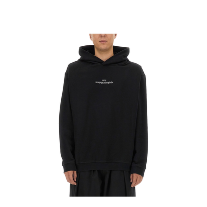 Black Cotton Hooded Sweatshirt - Image 1