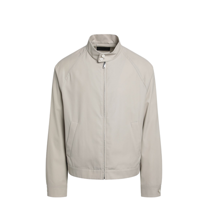 Sand-colored cotton zip-up jacket - Image 1
